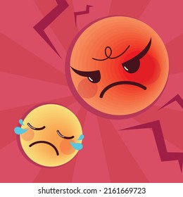 angry and crying emoji expression