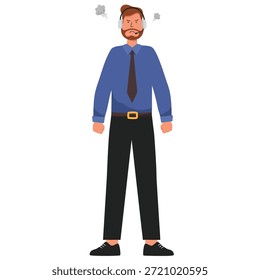 Angry customer service man illustrator