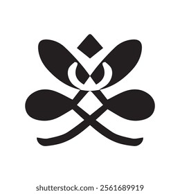 angry cute black genie logo