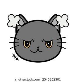 angry cute cat On white background