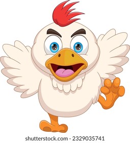 angry cute chicks cartoon on white background