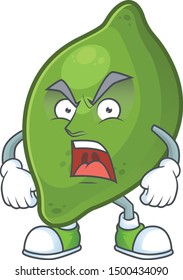 Angry cute fruit lime for tasty ingredient