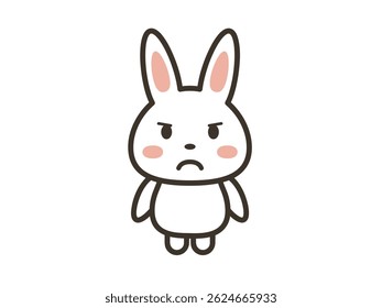 Angry cute rabbit illustration material