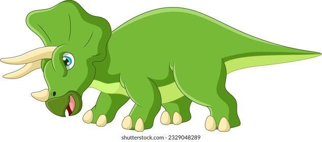 Angry cute triceratops cartoon. Cute dinosaur cartoon