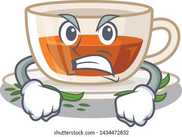 Angry darjeeling tea in the character bottle