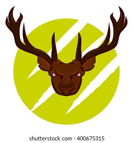 Angry deer badge