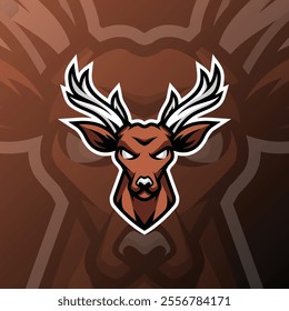 an angry deer head in esports style