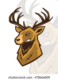 ANGRY DEER HEAD MASCOT