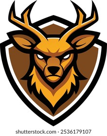 Angry deer head mascot vector logo design vector .eps
