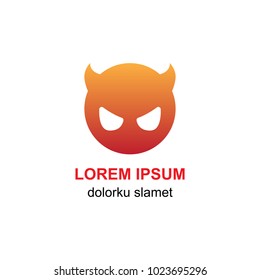 Angry demon symbol logo vector isolated suitable with your halloween content