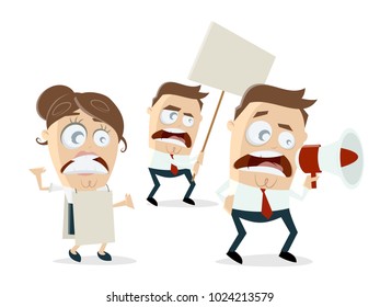 angry demonstrators clipart