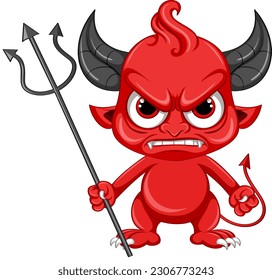 Angry devil cartoon character illustration svg
