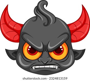 Ilustración del personaje de caricatura del diablo furioso
