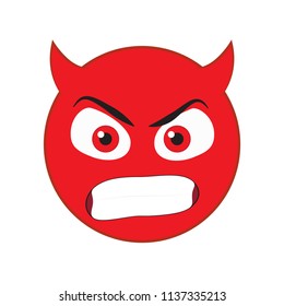 Angry Devil Emoticon Stock Vector (Royalty Free) 1137335213 | Shutterstock