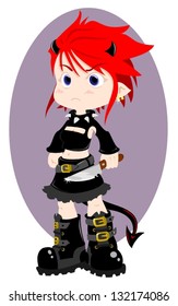 Angry devil girl