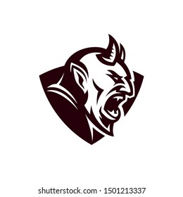 Angry Devil modern vector sports logo mascot