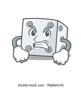 Angry dice character cartoon style