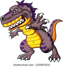 Angry Dinosaur character with good pose of illustration