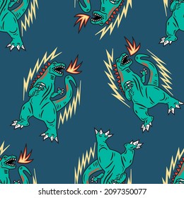 angry dinosaur screaming and having good times