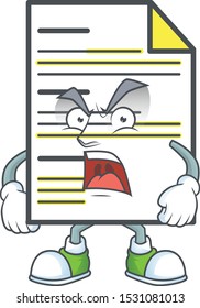 Angry document template with cartoon character shape