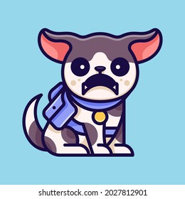 angry dog adventure for character, icon, logo, sticker and illustration.