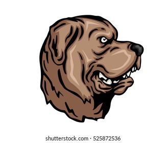 Angry Dog Breed Character Logo - Saint Bernard