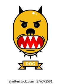 Angry Dog Flat Style Icon