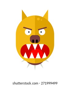 Angry dog. Flat style vector illustration