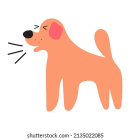 Angry dog. Hand drawn vector illustration on white background.