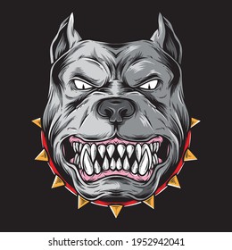 angry dog head vector logo