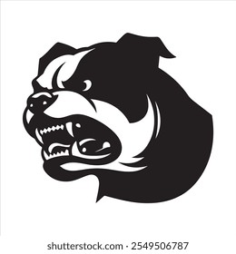 Angry Dog head vector silhouettes illustration design, isolated white background. Logo type, Tee shirt, statue design illustration vector.