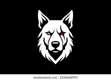 Angry Dog head vector silhouettes illustration design, isolated white background. Logo type, Tee shirt, statue design illustration vector.
