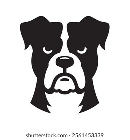 Angry Dog head vector silhouettes illustration design, isolated white background. Logo type, Tee shirt, statue design illustration vector.