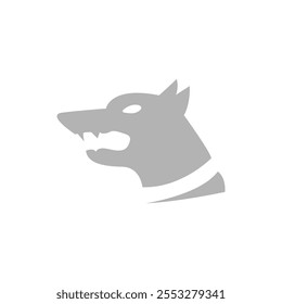 angry dog icon on white background, vector illustration