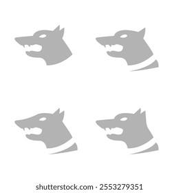 angry dog icon on white background, vector illustration