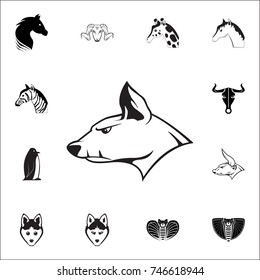 Angry dog icon. Set of animal icons. You can use in web or app icons on white background