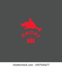 Angry Dog Logo, Modifiable to any size and color of your choice