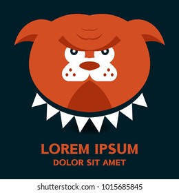 Angry Dog Logo . Vector illustration isolated on background .
