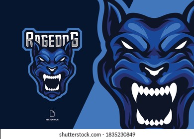 angry dog mascot esport logo for game sport team illustration