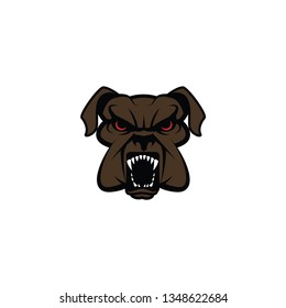 Angry dog mascot head vector on a white background