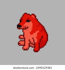 Angry dog, pixel art meme