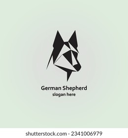 Angry dog Premium germansheperd logo design template vector illustration black angry pets animal