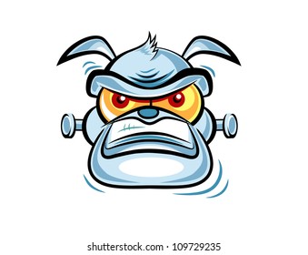 Angry dog robot.Vector illustration