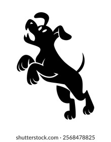 Angry Dog Silhouette Vector Graphic