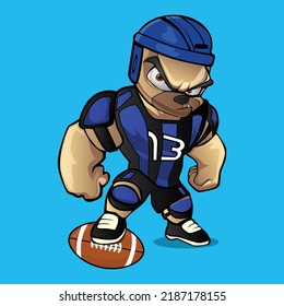 Angry dog sports player illustration