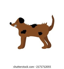 Angry Dog. Vector Illustration Of An Annoyed Dog. Brown Dog.