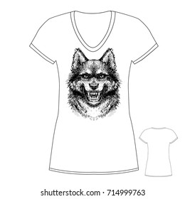 angry dog vector print for t-shirt