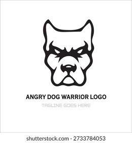 Angry Dog Warrior Vector de Plantilla de diseño de logotipo