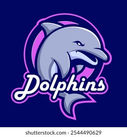 Angry Dolphin esport logo isolated on white background