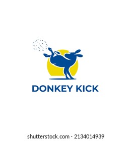 Angry donkey kick. Vector clip art illustration